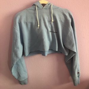 cropped champion hoodie